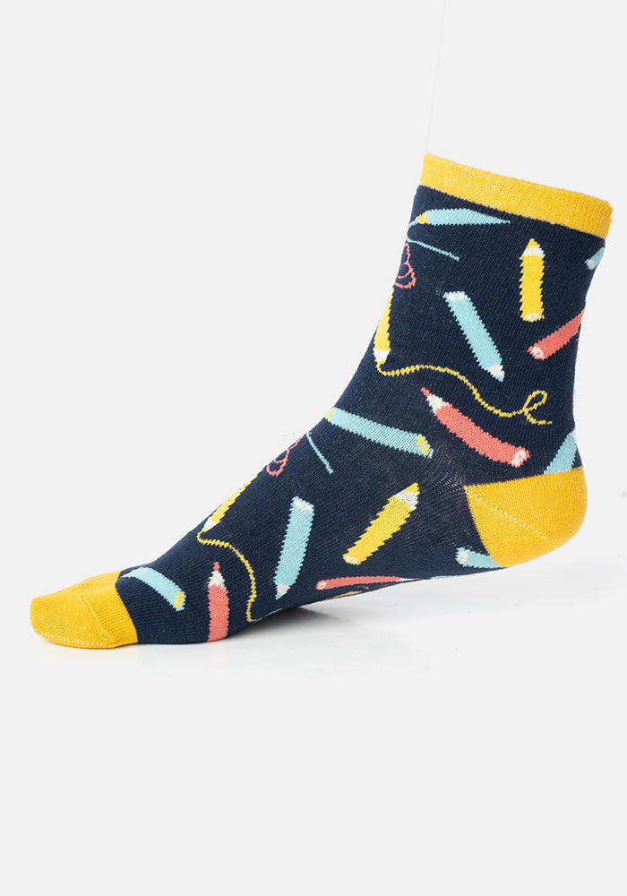 3 Pack Pages, Rainbow & Pencil Knit Socks