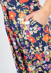 Perrie Lemur Floral Print Midi Dress