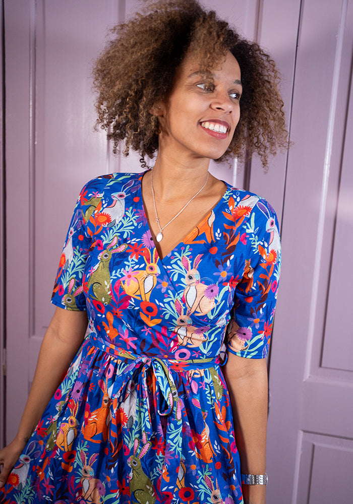 Eleventh angle of Petal Garden Bunnies Print Dress
