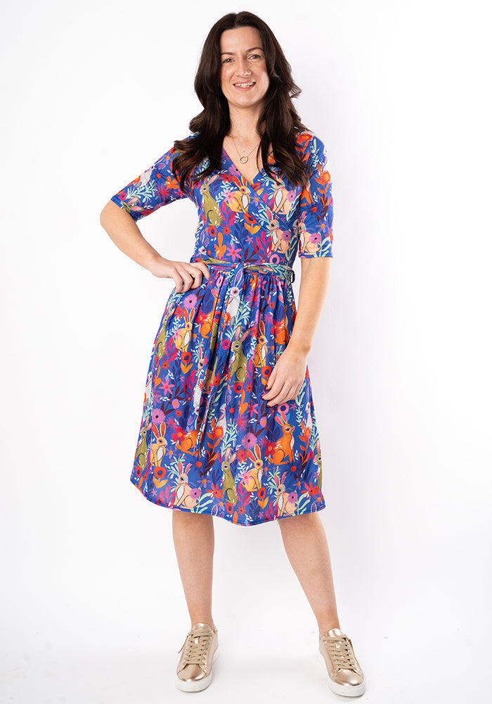 Eighth angle of Petal Garden Bunnies Print Dress
