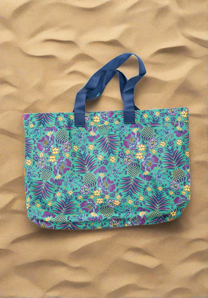 Pineapple Print Beach Bag