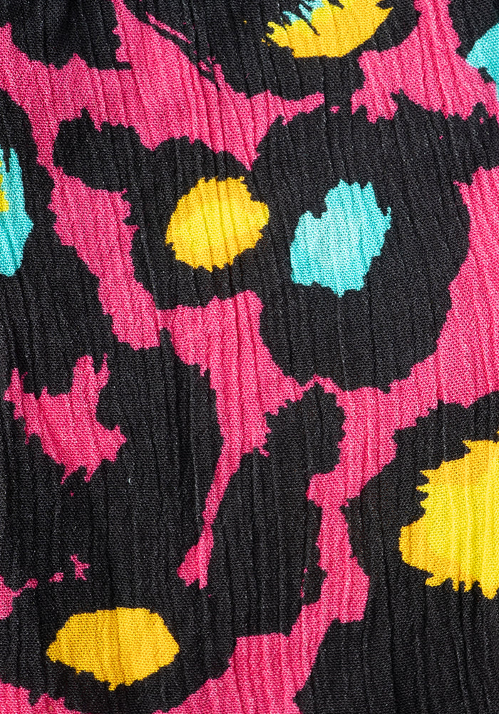 Second angle of Every Pink Animal Print Woven Tiered Hem Dress