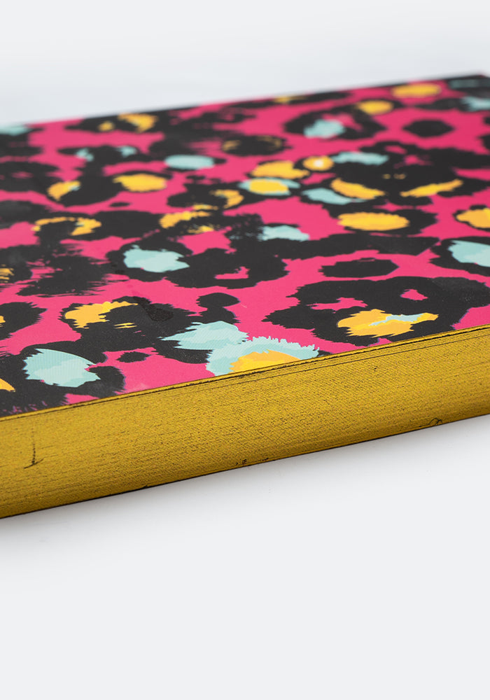 Fifth angle of Cute Pink Animal Print Notebook - Colourful Quirky Journal Gift