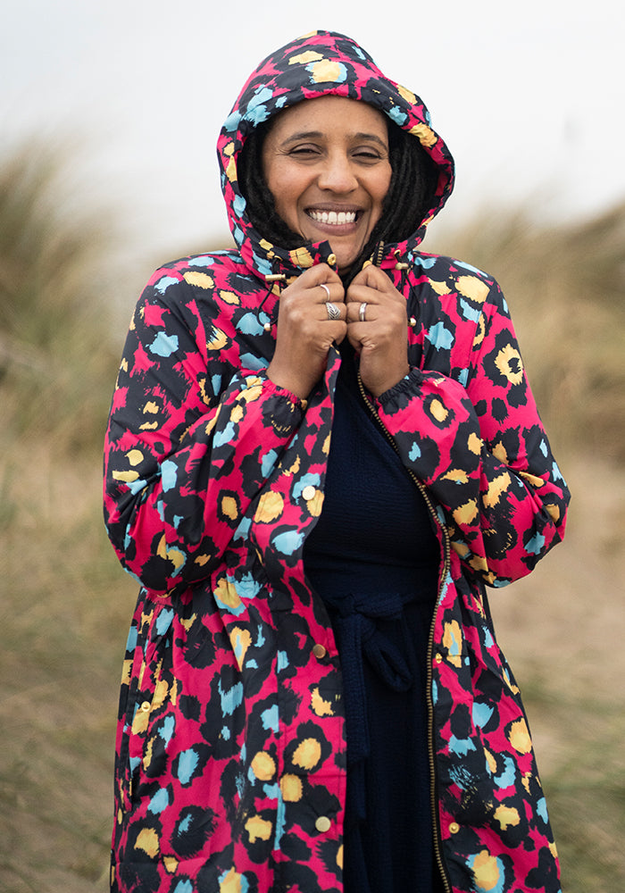 Eighth angle of Pink Animal Print Popsy Coat