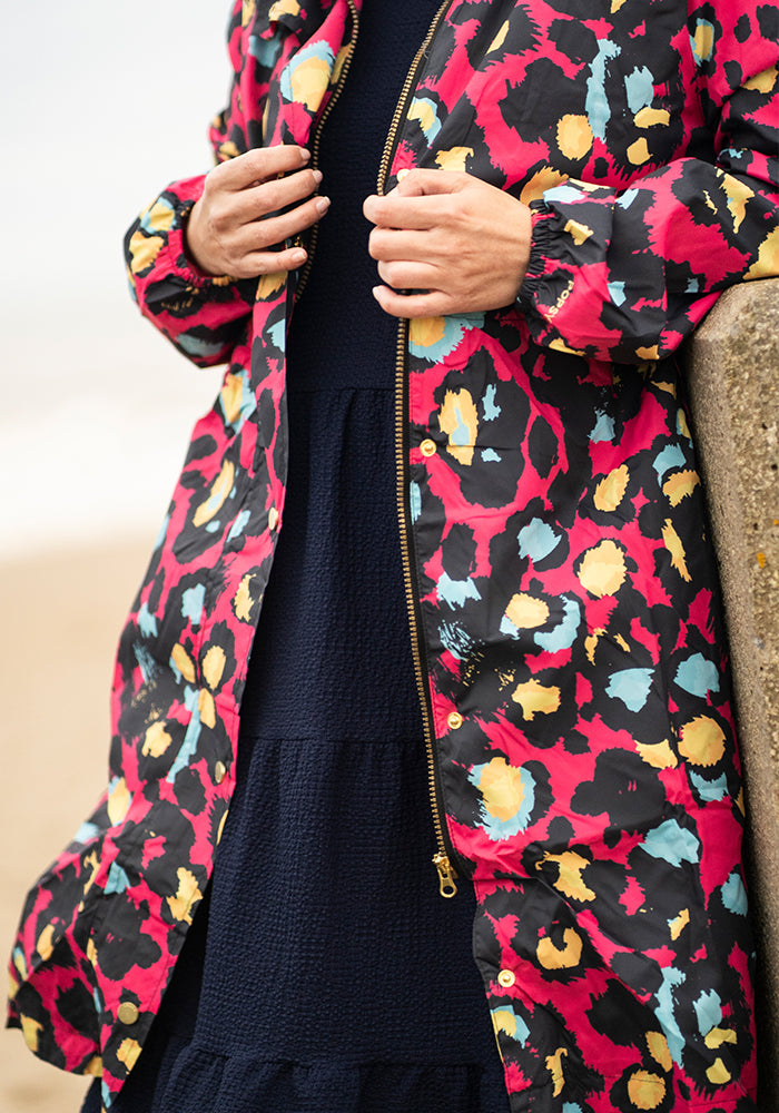 Sixth angle of Pink Animal Print Popsy Coat