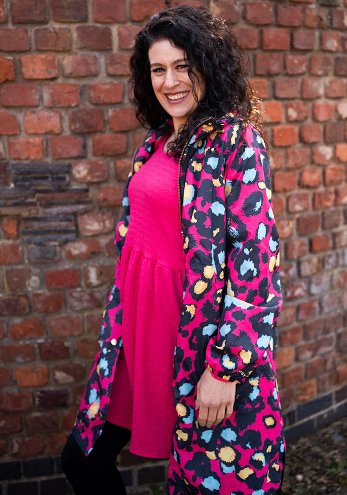 Fourth angle of Pink Animal Print Popsy Coat