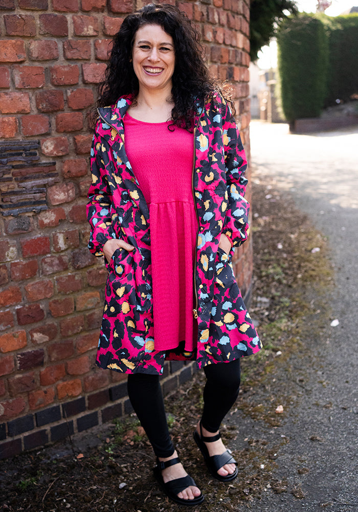 Second angle of Pink Animal Print Popsy Coat
