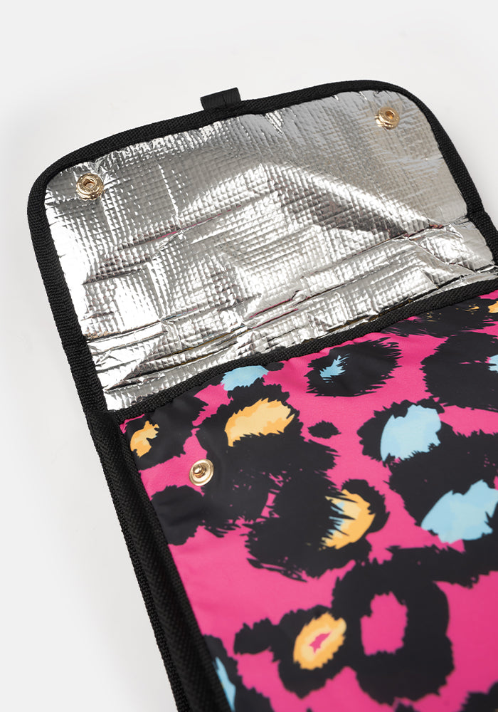 Fourth angle of Pink Animal Print Popsy Lunch Bag