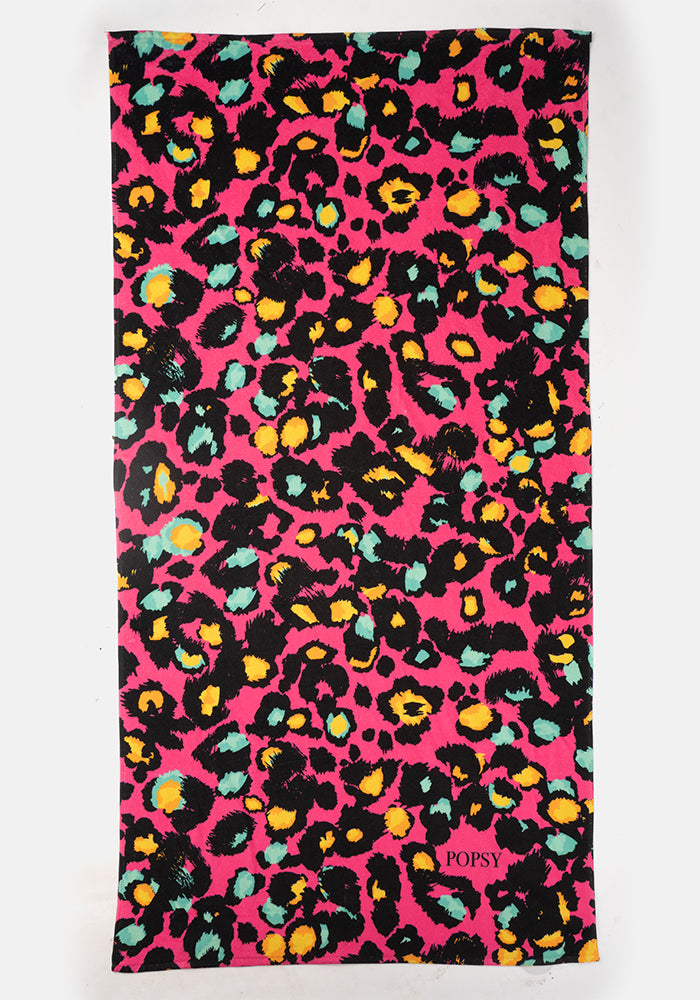 Large Pink Animal Print Towel