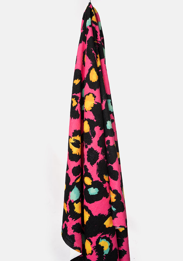 Large Pink Animal Print Towel