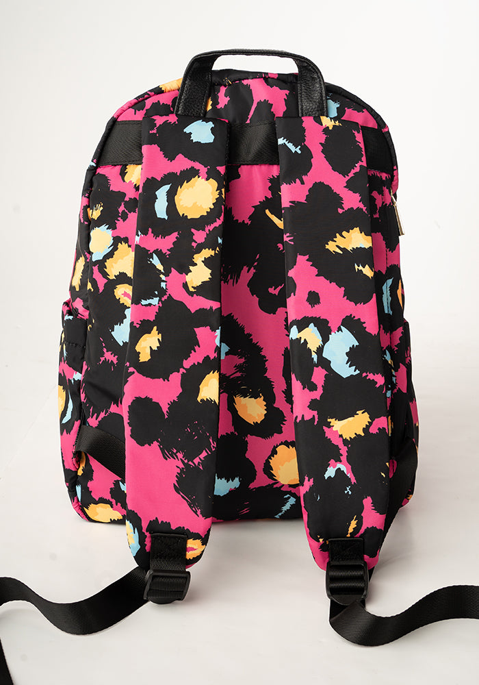 Sixth angle of Pink Animal Print Rucksack