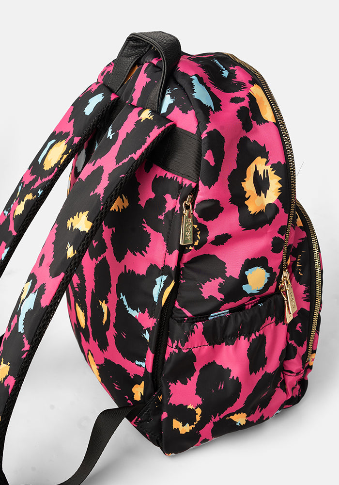 Fifth angle of Pink Animal Print Rucksack