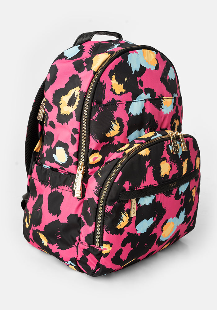 Fourth angle of Pink Animal Print Rucksack