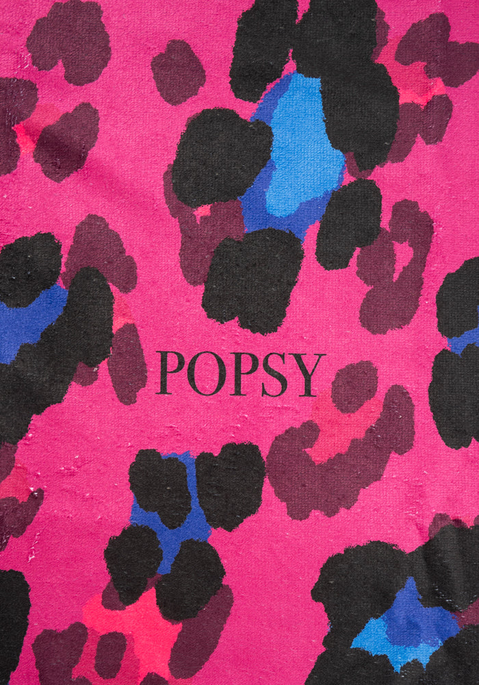 Second angle of Large Scale Pink Animal Print Hand Towel