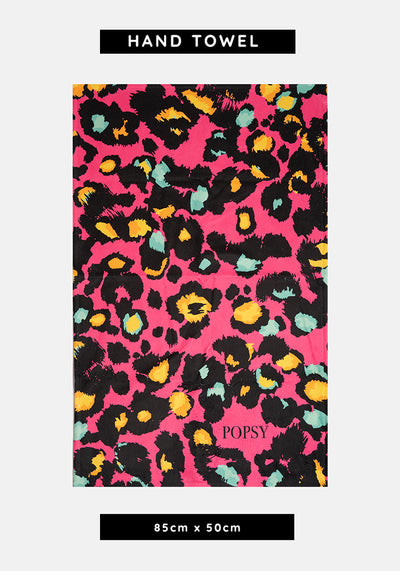 Pink Animal Print Hand Towel