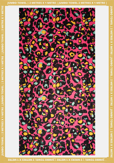 Pink Animal Print Jumbo Bath Sheet