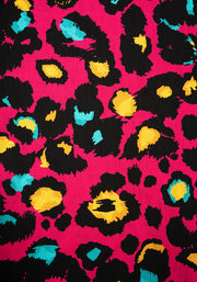 Adele Pink Animal Print Cotton Culotte Leg Jumpsuit