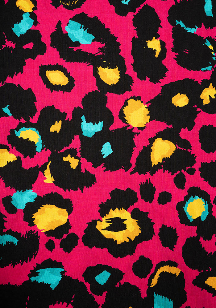 Adele Pink Animal Print Cotton Culotte Leg Jumpsuit