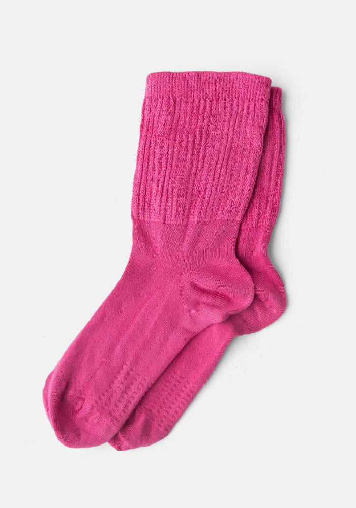 Fourth angle of Pink Bamboo Socks
