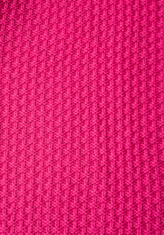 Cyclamen Pink Moss Stitch Cardigan