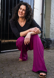 Diamond Magenta Sparkle Wide Leg Trousers