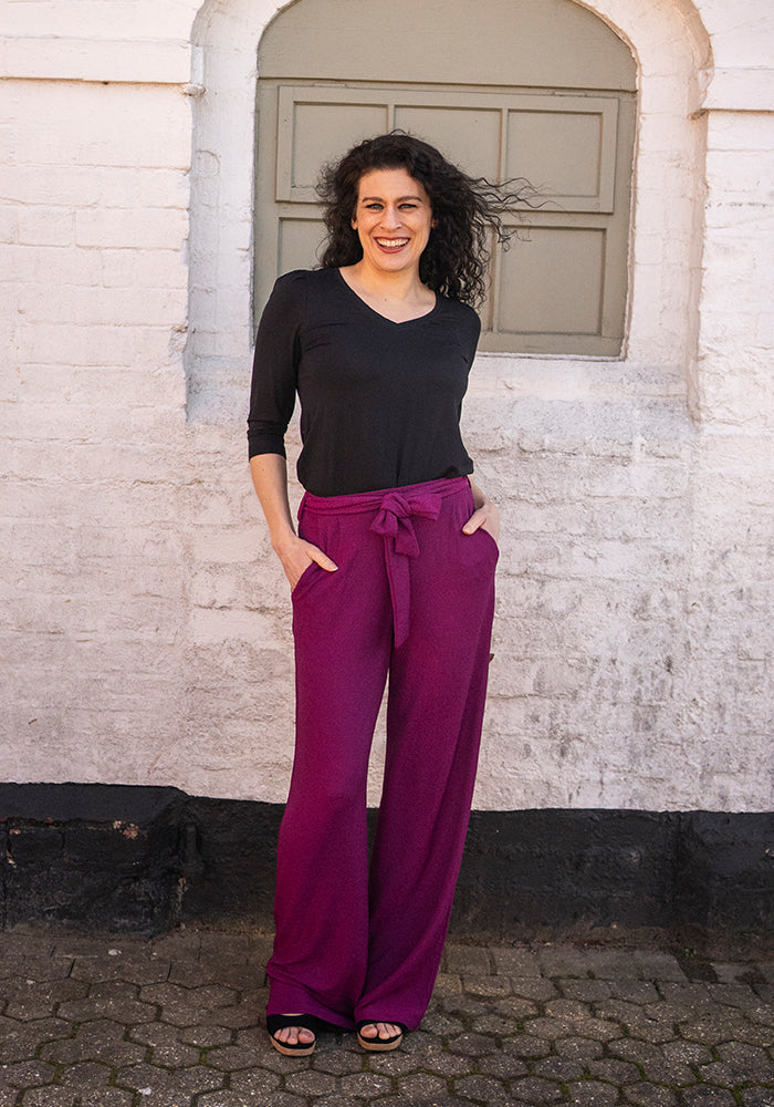 Diamond Magenta Sparkle Wide Leg Trousers