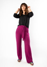 Diamond Magenta Sparkle Wide Leg Trousers