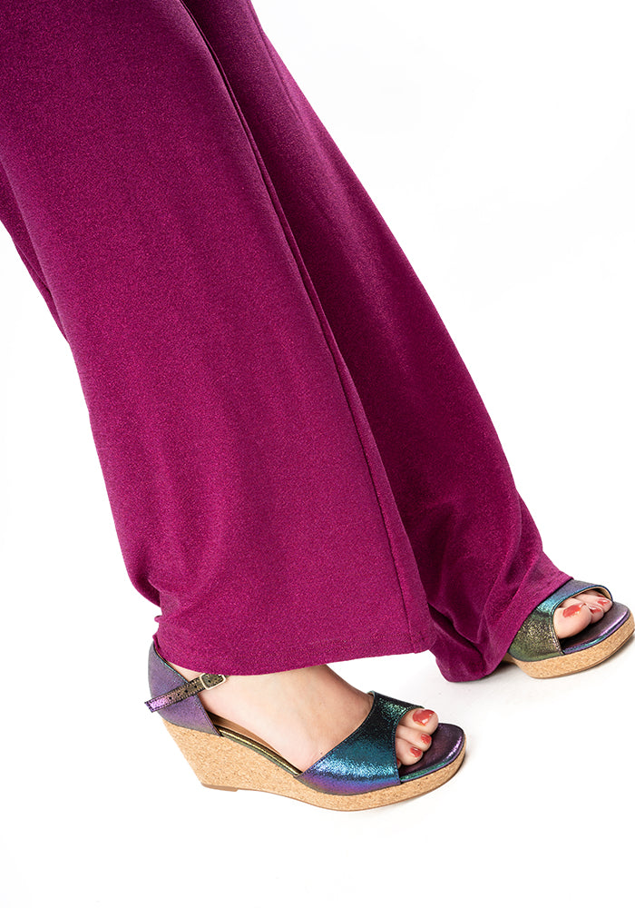 Diamond Magenta Sparkle Wide Leg Trousers