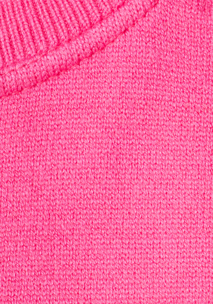 Second angle of Fuchsia Fine Knit Scallop Cardigan