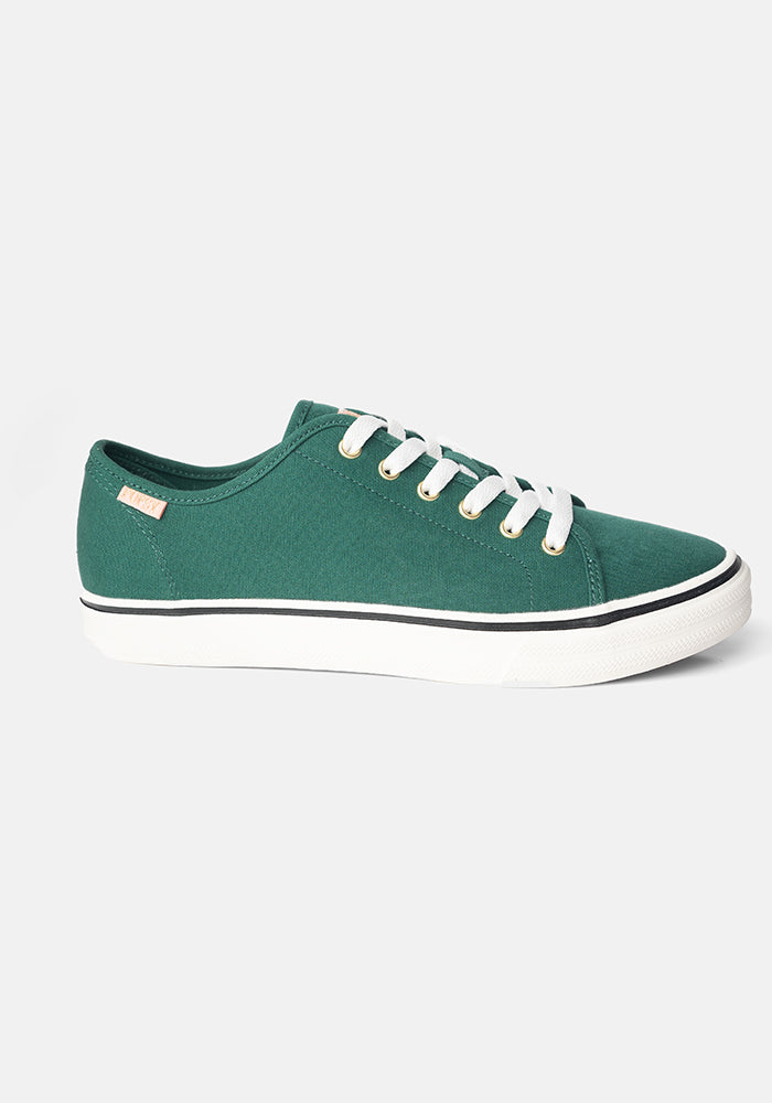 Green Canvas Pumps