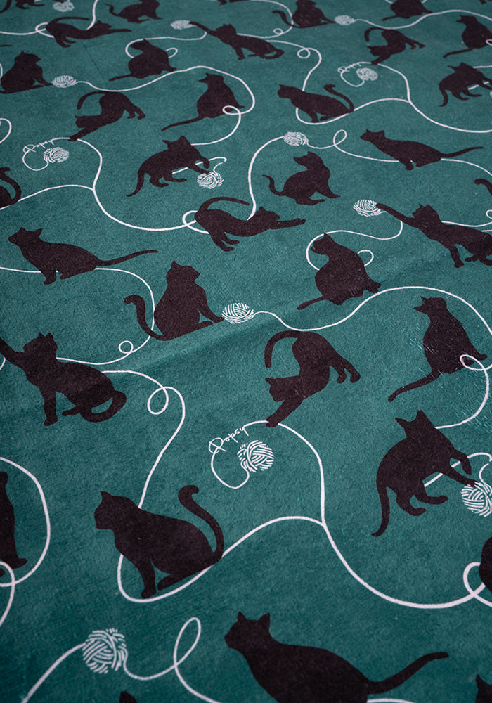 Third angle of Playful Cats Print Hand Towel