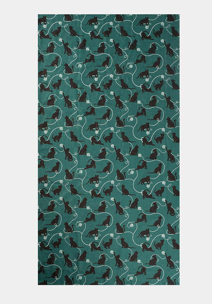 Front view of Playful Cats Print Large Towel
