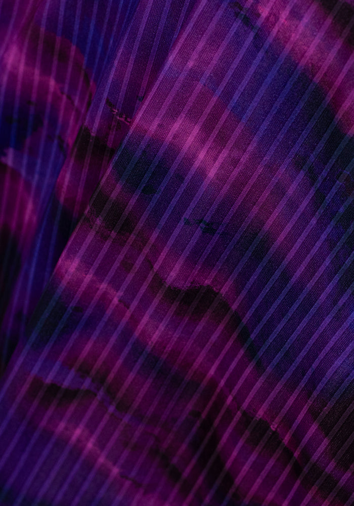 Sixth angle of Poe Purple Ombre Print Trapeze Dress