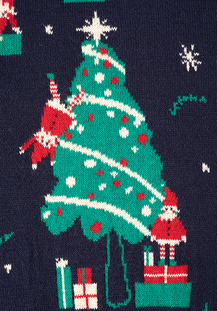 Christmas Tree Elves Knit Cardigan