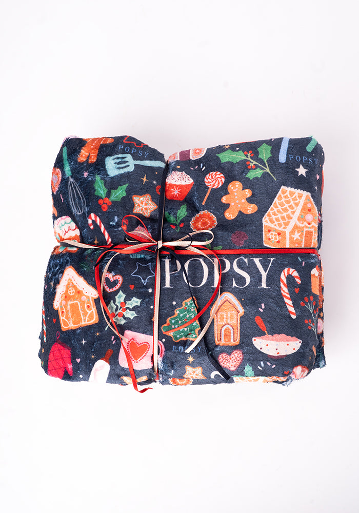 Pop-under Baking Print Plush Blanket