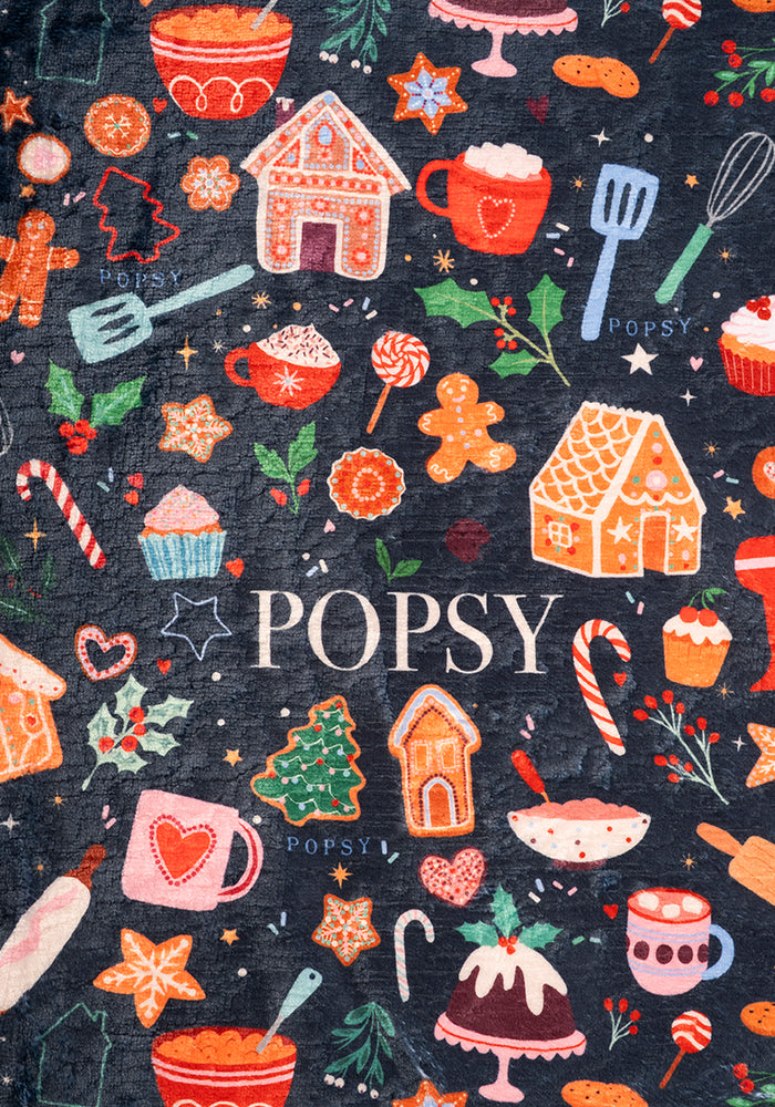 Pop-under Baking Print Plush Blanket