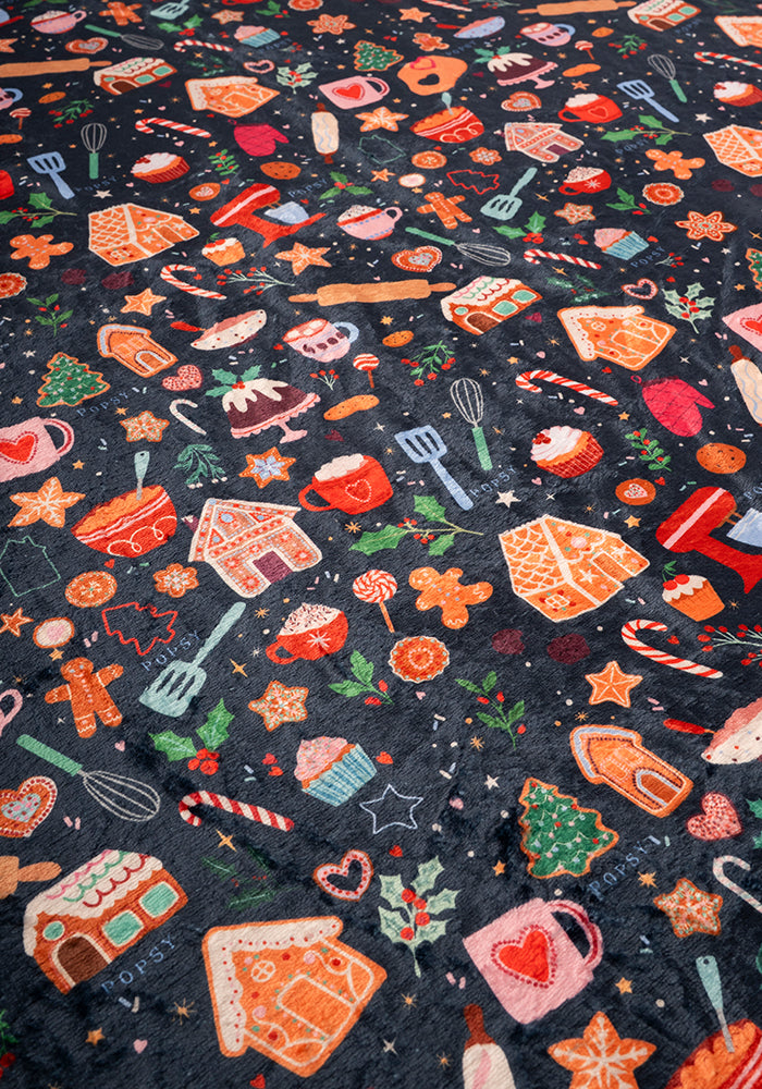 Pop-under Baking Print Plush Blanket