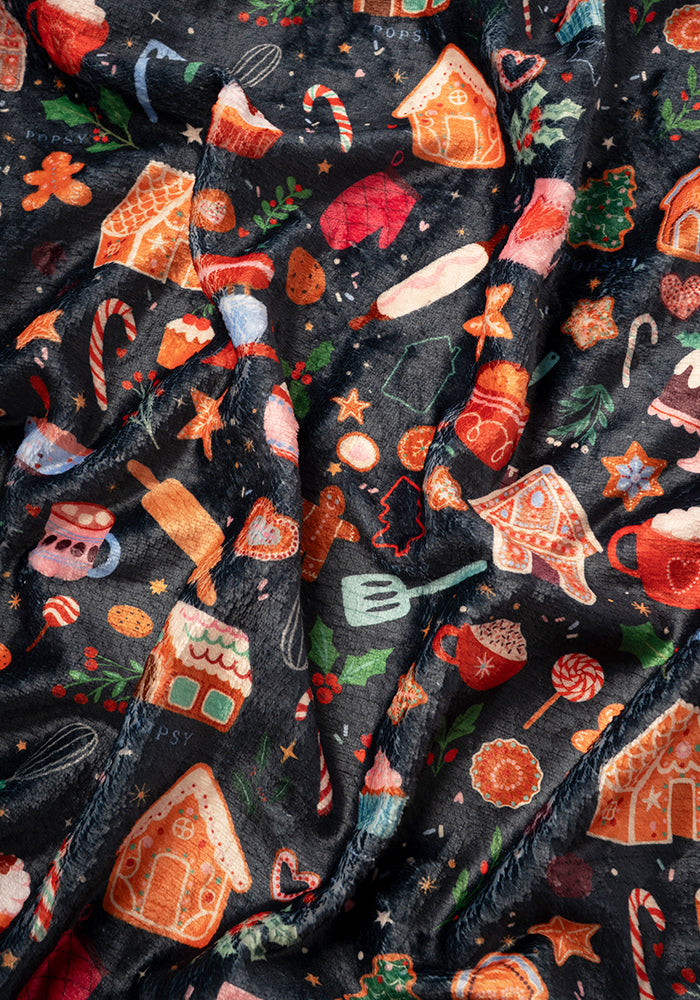 Pop-under Baking Print Plush Blanket