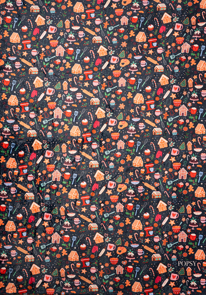 Pop-under Baking Print Plush Blanket