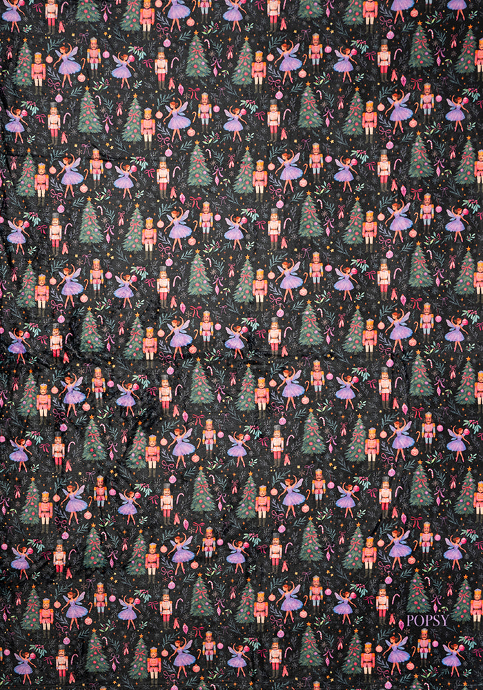 Pop-under Ballerina &amp; Nutcracker Print Plush Blanket