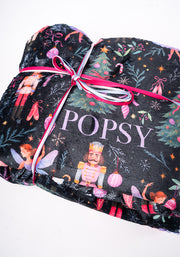 Pop-under Ballerina & Nutcracker Print Plush Blanket
