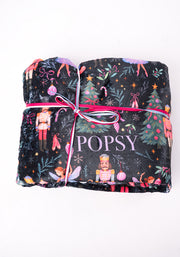Pop-under Ballerina & Nutcracker Print Plush Blanket