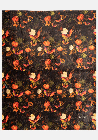 ** PRE ORDER ** Pop-under Bats & Pumpkin Print Plush Blanket ** PRE ORDER **