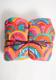 Pop-under Colourful Rainbow Print Plush Blanket