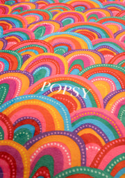 Pop-under Colourful Rainbow Print Plush Blanket