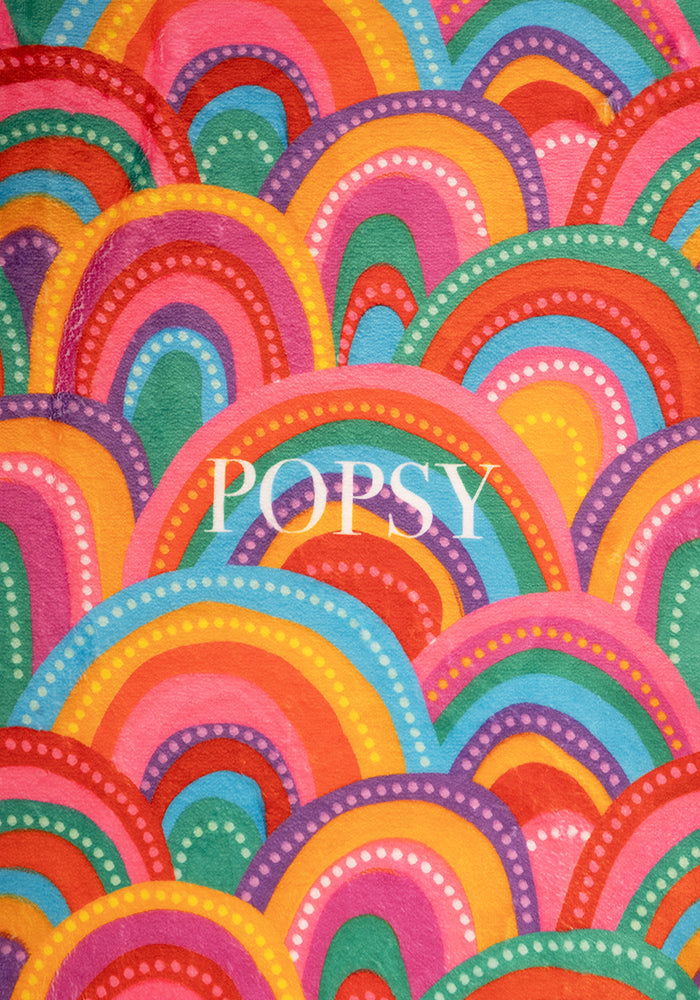 Pop-under Colourful Rainbow Print Plush Blanket