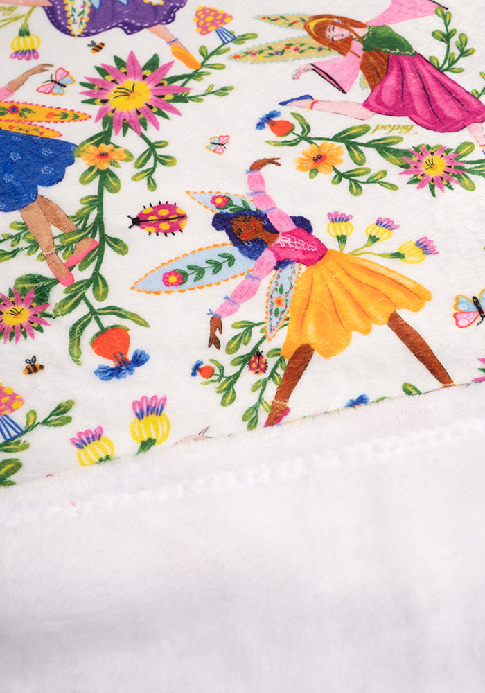 Eighth angle of Dancing Fairies Print Plush Throw Blanket (Pop-Under)