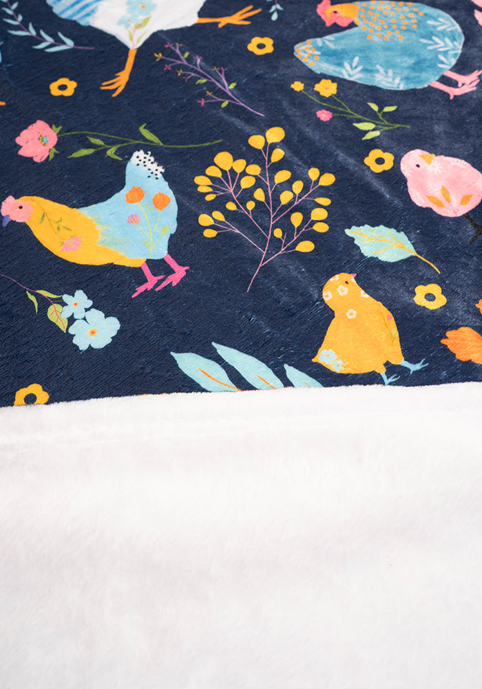 Pop-under Henny Penny Print Plush Blanket