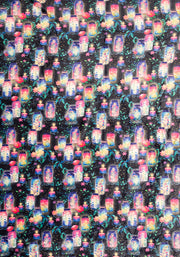 Pop-under Jars & Candle Print Plush Blanket