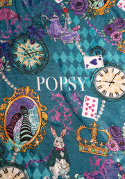 Pop-under Looking Glass Print Plush Blanket